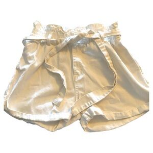 Wishlist High Waist White Shorts with Elegant Tie